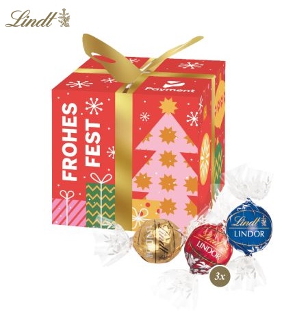 Präsent Feine Bescherung mit Lindor Pralinés mit Logo