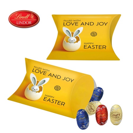 Promo-Kissenverpackung Lindt Lindor Mini-Eier mit Logo