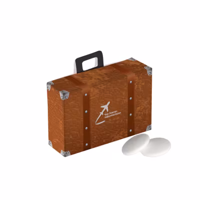 Reisekoffer Pfefferminz mit Logo