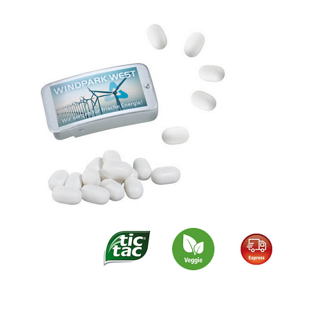Schiebedeckeldose mit tic tac FRESH Mint mit Logo