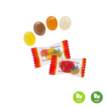 Spezialitäten Mini-Bonbons im Flowpack ab 500 kg mit Logo