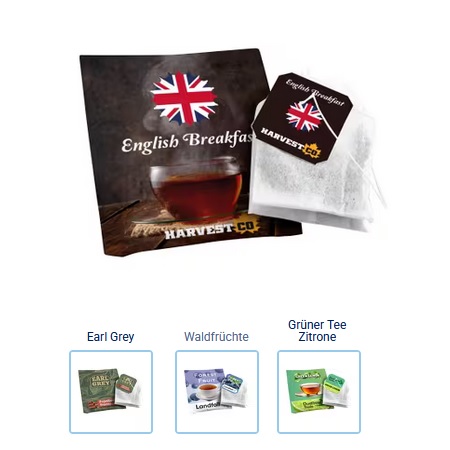 Teebeutel mit eigenem Label mit Werbung