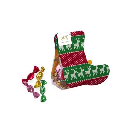 Weihnachtsocke Metallic Sweets 50g mit eigenem Logo