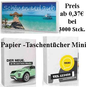 Papiertaschentücher Mini ab 37 Cent