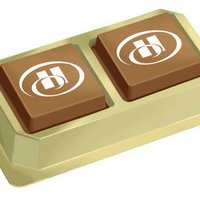 Logopraline mit Werbung