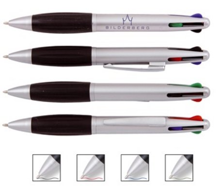4-Farben Kugelschreiber Plastik mit Werbedruck