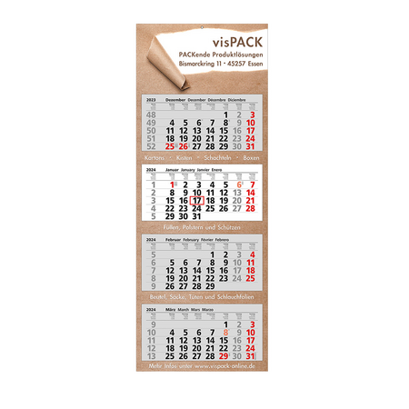 4 Block Wandkalender XXL 4 mit Logo oder Motiv als Werbemittel bedrucken