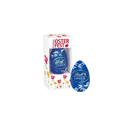 Werbeaufsteller mit Schoko-Ei von Lindt mit Werbung oder Logo