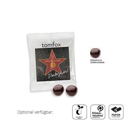 Schoko-Kaffeebohne mit Werbedruck