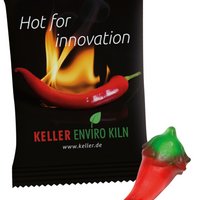 Fruchtgummi Chili Schoten mit Werbeaufdruck