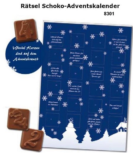 Rätsel Schokoladen-Adventskalender Schneeflocken