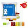 Bio Gummibärchen im Werbetütchen mit Etikett