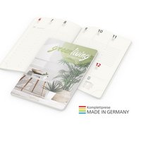 Wochentimer Prestige-Flexx green+blue mit individueller Werbung