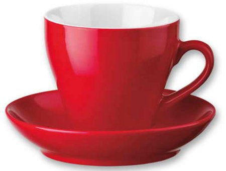 Tasse mit Untertasse in Rot