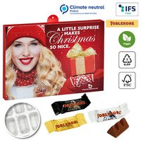 Nachhaltiger Premium Präsent Wand-Adventskalender individuell bedruckt mit ihrem Logo und gefüllt mit Toblerone Mix