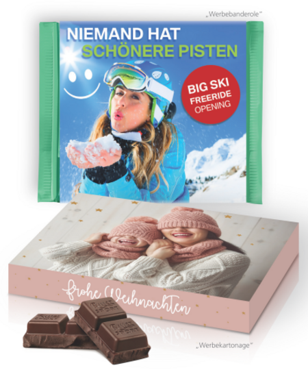 Ritter Sport "Winterkreation" mit Werbedruck