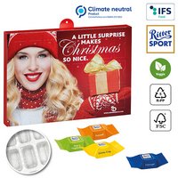 Nachhaltiger Premium Präsent Wand-Adventskalender individuell bedruckt mit ihrem Logo und gefüllt mit Ritter Sport Schokowürfel