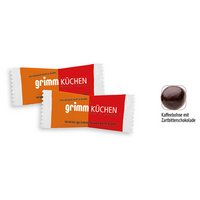 Schoko-Kaffeebohnen im Flowpack mit Werbedruck