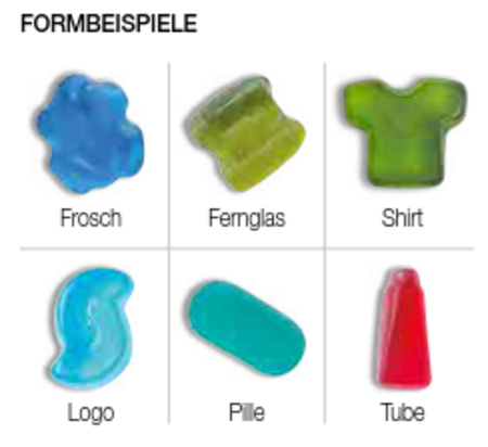 Fruchtgummi Sonderformen Formbeispiele