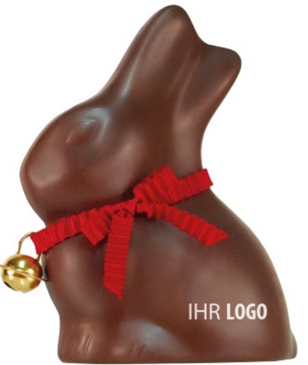 Lindt-Hase Schokohase mit Ihrem Logo und roter Schleife