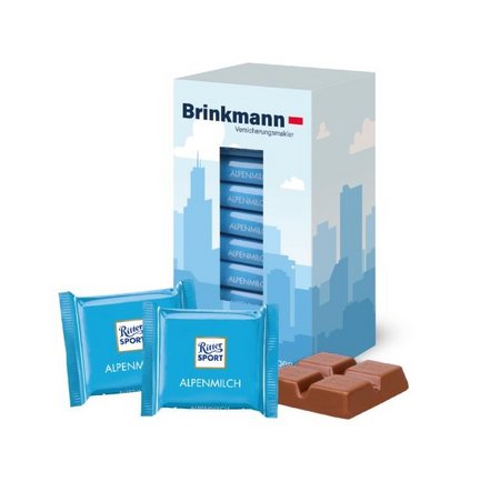 Ritter SPORT Mini Turm 10er sortenrein mit Werbung