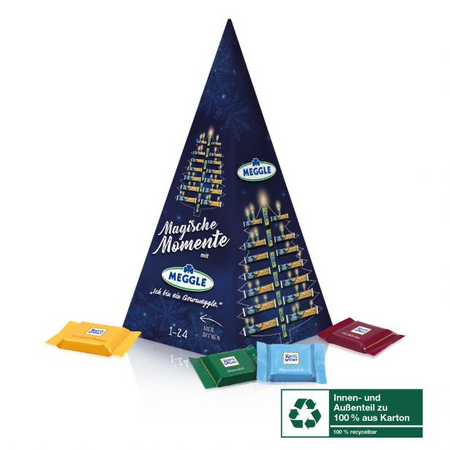 Karton Adventskalender Weihnachtspyramide Ritter Sport mit Logo
