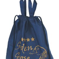 PP-Tasche ca. 38x42 cm mit Zuziehkordel und 2 kurzen Henkeln mit Werbung oder Logo