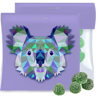 Eukalyptus Menthol Fruchtgummi mit Gelatine 30g Express Maxi-Tüte mit Logo