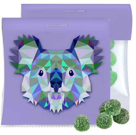 Eukalyptus Menthol Fruchtgummi mit Gelatine 30g Express Maxi-Tüte mit Logo