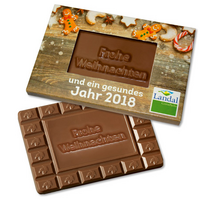 Schokoladentafel 60g „Frohe Weihnachten“ im Werbe-Präsentkarton