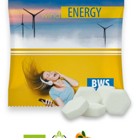 Bio-Mints Mini-Tüte Orange Drops 5g mit Werbung