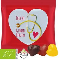 Bio Fruchtgummi-Herzen 20g mit Werbedruck