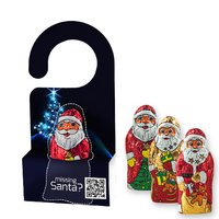 Schoko-Weihnachtsmann in Hänger Box 10g mit Logo