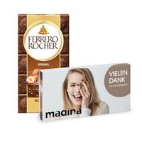 Ferrero Rocher Tafel mit Werbung