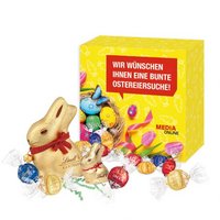 Premium-Präsent Glücksmomente mit Lindt Schokolade mit Werbedruck