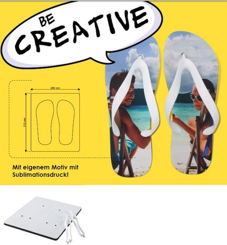 "Imagine" Flip Flops mit Sublimation mit Werbung