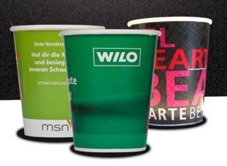 HEISSGETRANKE BECHER 400ml mit Werbung