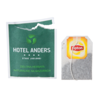 Teebeutel in bedrucktem Umschlag