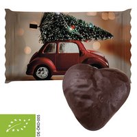 Lebkuchen-Schokherzen 12g Bio im flowpack mit Werbung