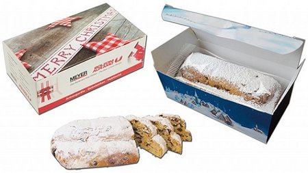 Mini-Christstollen in der Displaybox mit Werbedruck