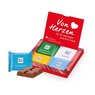 Mini-Grußkarte mit Ritter SPORT Schokolade mit Werbung