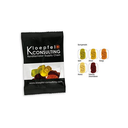 Fruchtgummi Paragraph mit Werbedruck