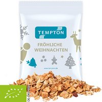 Bio Crunchy Weihnachtsmüsli Apfel-Zimt 60g mit Logo