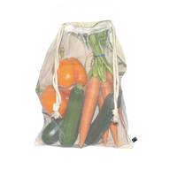 Veggie Bag mit Fairtrade-Baumwolle und einseitigem PET-Netz als Werbemittel in ihrem Design individuell bedrucken