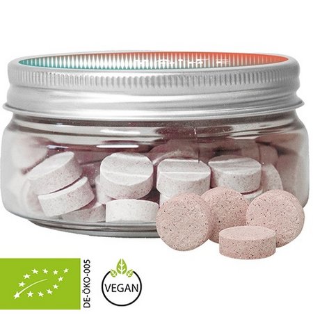 Mini Sweet Dose mit Bio Traubenzucker Acerola-Kirsch Drops 60g mit Werbung