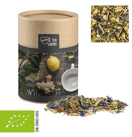 Bio Tee in Biologisch abbaubarer Eco Pappdose Midi mit individueller Werbung