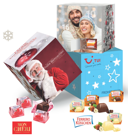 Adventskalender Cube Ferrero mit Werbedruck