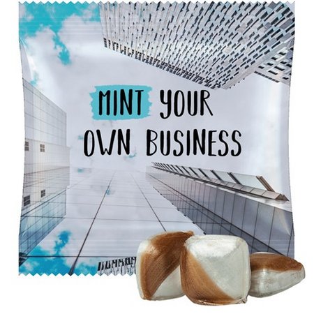 Minz-Ecken Bonbons ca. 15g in Midi-Tüte mit eigenem Logo