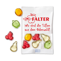 Fruchtgummi-Streuobst-Mix in kompostierbarer Werbetüte mit Logo