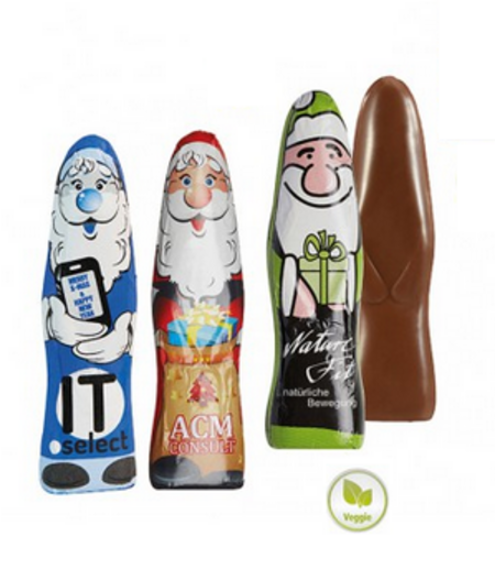 MINI Schoki-Weihnachtsmännchen mit Werbung oder Logo